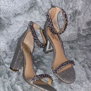 Badgley Mischka Jewel rhinestone strap heels
